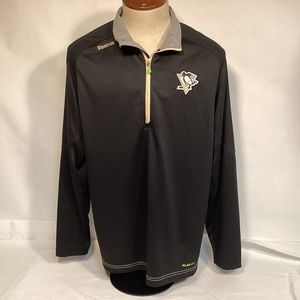 Pittsburgh Penguins mens quarter zip pullover shirt jacket size XL Reebok